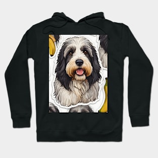 Cute Bearded Collie Banana Pattern Hoodie